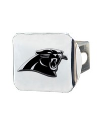 Carolina Panthers Chrome Metal Hitch Cover with Chrome Metal 3D Emblem Chrome by   