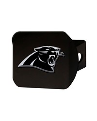 Carolina Panthers Black Metal Hitch Cover with Metal Chrome 3D Emblem Black by   
