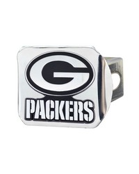 Green Bay Packers Chrome Metal Hitch Cover with Chrome Metal 3D Emblem Chrome by   