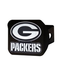 Green Bay Packers Black Metal Hitch Cover with Metal Chrome 3D Emblem Black by   