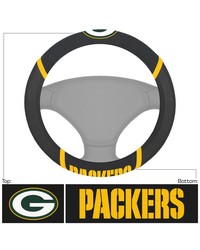 Green Bay Packers Embroidered Steering Wheel Cover Black by   