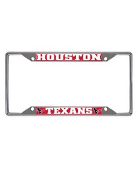 Houston Texans Chrome Metal License Plate Frame 6.25in x 12.25in Red by   