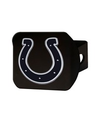 Indianapolis Colts Black Metal Hitch Cover with Metal Chrome 3D Emblem Black by   