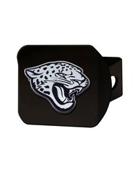 Jacksonville Jaguars Black Metal Hitch Cover with Metal Chrome 3D Emblem Black by   