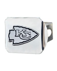 Kansas City Chiefs Chrome Metal Hitch Cover with Chrome Metal 3D Emblem Chrome by   