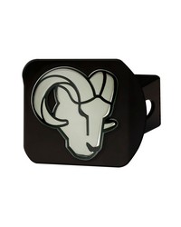 Los Angeles Rams Black Metal Hitch Cover with Metal Chrome 3D Emblem Black by   