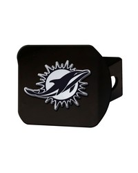 Miami Dolphins Black Metal Hitch Cover with Metal Chrome 3D Emblem Black by   