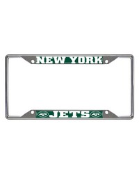 New York Jets Chrome Metal License Plate Frame 6.25in x 12.25in Green by   