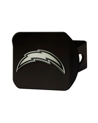 Los Angeles Chargers Black Metal Hitch Cover with Metal Chrome 3D Emblem Black by   