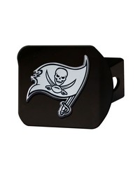 Tampa Bay Buccaneers Black Metal Hitch Cover with Metal Chrome 3D Emblem Black by   
