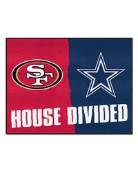 NFL House Divided 49ers / Cowboys House Divided Mat by   