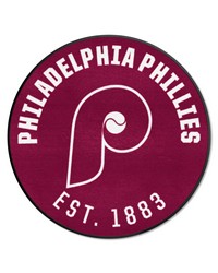 Philadelphia Phillies Roundel Rug  27in. Diameter1987 Maroon by   