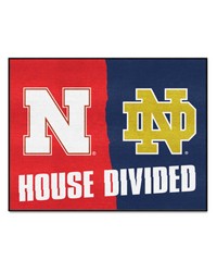 House Divided  Nebraska   Notre Dame House Divided House Divided Rug  34 in. x 42.5 in. Multi by   