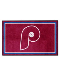 Philadelphia Phillies 4ft. x 6ft. Plush Area Rug1987 Maroon by   