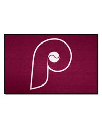 Philadelphia Phillies Starter Mat Accent Rug  19in. x 30in.1987 Maroon by   