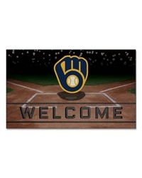 Milwaukee Brewers Crumb Rubber Door Mat by   