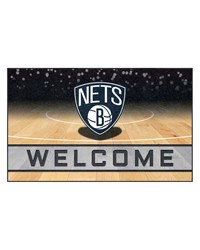Brooklyn Nets Rubber Door Mat  18in. x 30in. Black by   
