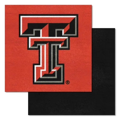 Fan Mats  LLC Texas Tech Red Raiders Team Carpet Tiles Red