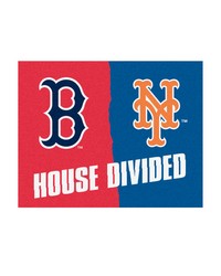 MLB House Divided  Red Sox   Mets House Divided Rug  34 in. x 42.5 in. Multi by   