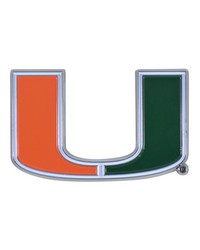 Miami Hurricanes 3D Color Metal Emblem Green by   