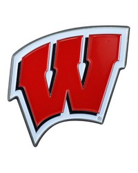 Wisconsin Badgers 3D Color Metal Emblem Red by   