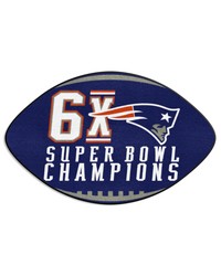 New England Patriots  in 6X Super Bowl Champions in  Logo  Football Rug  20.5in. x 32.5in. Brown by   