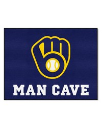 Milwaukee Brewers Man Cave AllStar Rug  34 in. x 42.5 in. Navy by   