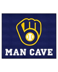 Milwaukee Brewers Man Cave Tailgater Rug  5ft. x 6ft. Navy by   