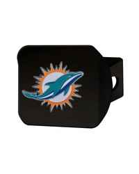 Miami Dolphins Black Metal Hitch Cover  3D Color Emblem Aqua by   