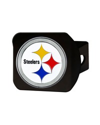 Pittsburgh Steelers Black Metal Hitch Cover  3D Color Emblem White by   