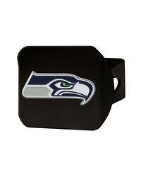 Seattle Seahawks Black Metal Hitch Cover  3D Color Emblem Blue by   