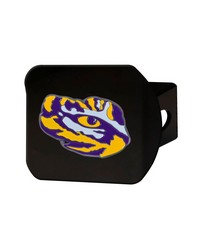 LSU Tigers Black Metal Hitch Cover  3D Color Emblem Purple by   