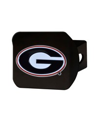 Georgia Bulldogs Black Metal Hitch Cover  3D Color Emblem Black by   