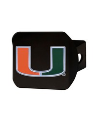 Miami Hurricanes Black Metal Hitch Cover  3D Color Emblem Green by   
