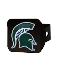 Michigan State Spartans Black Metal Hitch Cover  3D Color Emblem Green by   