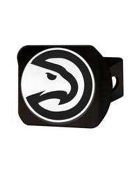 Atlanta Hawks Black Metal Hitch Cover with Metal Chrome 3D Emblem Red by   