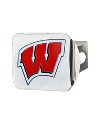 Wisconsin Badgers Hitch Cover  3D Color Emblem Chrome by   