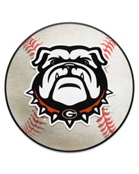 Georgia Bulldogs Baseball Rug  27in. Diameter White by   