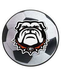 Georgia Bulldogs Soccer Ball Rug  27in. Diameter White by   