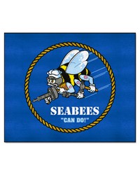 U.S. Navy  SEABEES Tailgater Rug  5ft. x 6ft. Blue by   