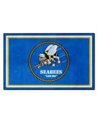 U.S. Navy  SEABEES 4ft. x 6ft. Plush Area Rug Blue by   