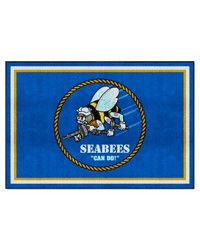 U.S. Navy  SEABEES 5ft. x 8 ft. Plush Area Rug Blue by   