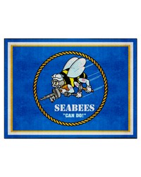U.S. Navy  SEABEES 8ft. x 10 ft. Plush Area Rug Blue by   