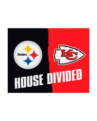 NFL House Divided  Steelers  Chiefs House Divided Rug  34 in. x 42.5 in. Multi by   