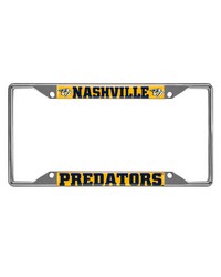 Nashville Predators Chrome Metal License Plate Frame 6.25in x 12.25in Yellow by   