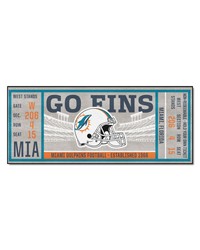 Miami Dolphins Ticket Runner Rug  30in. x 72in. Aqua by   