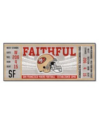 San Francisco 49ers Ticket Runner Rug  30in. x 72in. Red by   