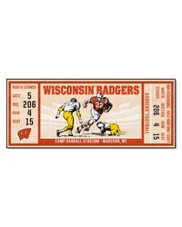 Wisconsin Badgers Ticket Runner Rug  30in. x 72in. Red by   
