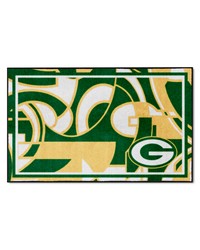 Green Bay Packers 4ft. x 6ft. Plush Area Rug XFIT Design Pattern by   