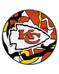 Kansas City Chiefs Roundel Rug  27in. Diameter XFIT Design Pattern by   